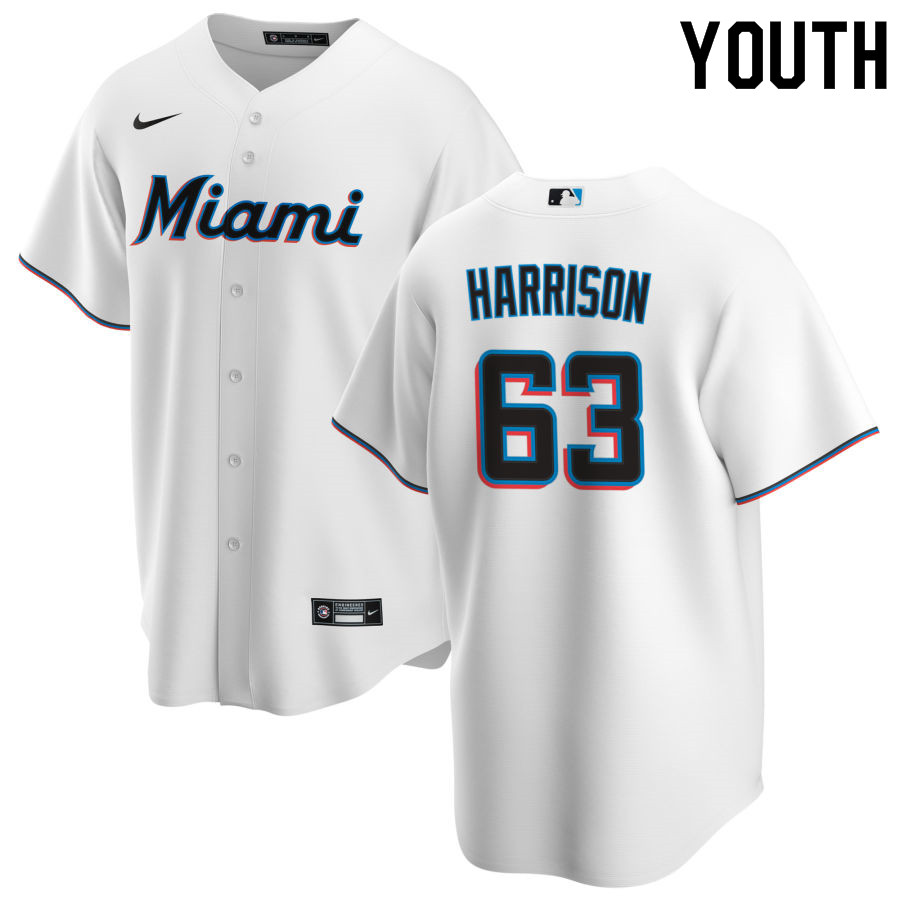 Nike Youth #63 Monte Harrison Miami Marlins Baseball Jerseys Sale-White